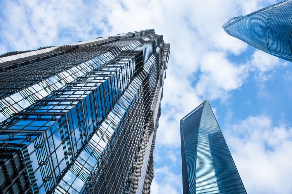 view of downtown Shanghai in China.
